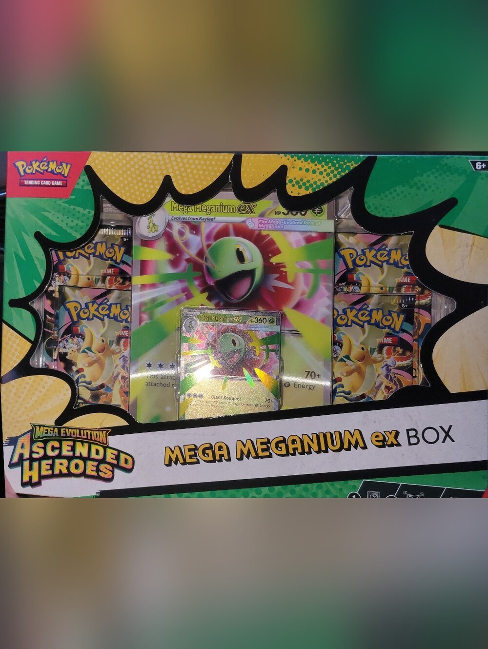 Pokemon Mega Meganium ex Box - Green and Yellow Artwork